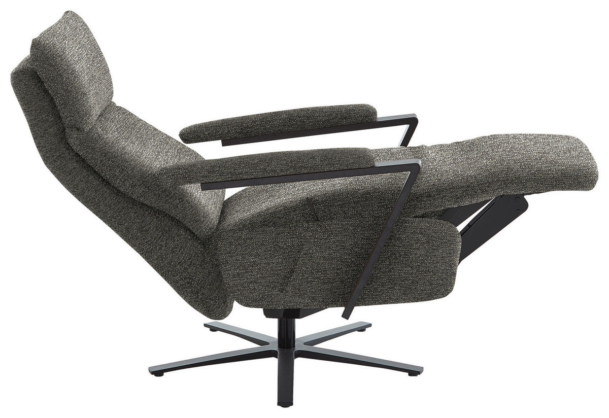 RELAXSESSEL in Textil Graubraun  - Graubraun/Schwarz, Design, Textil/Metall (68/117/85cm) - Cantus