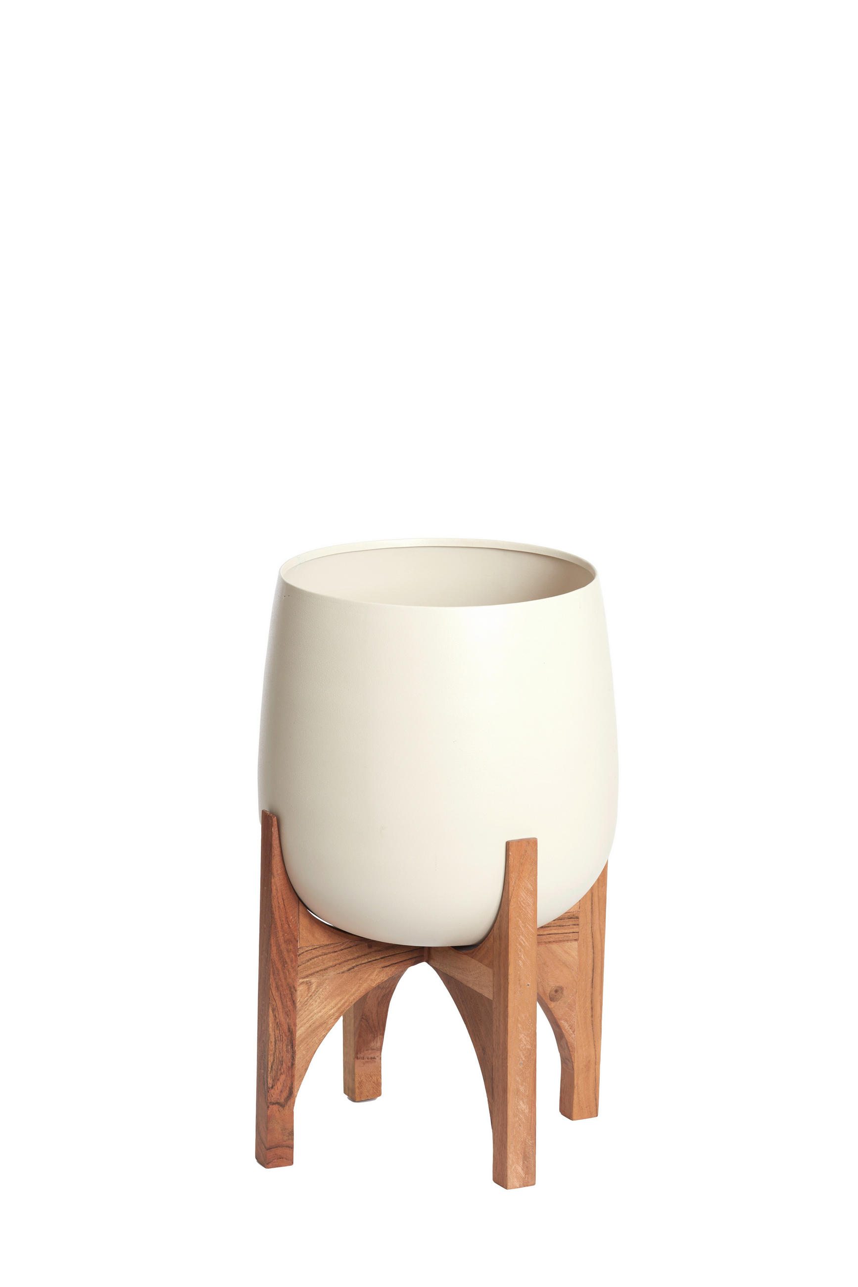 PFLANZENTOPF  KARUNA  - Buchefarben/Creme, Basics, Holz/Metall (36/50cm) - Light & Living