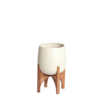 PFLANZENTOPF  KARUNA  - Buchefarben/Creme, Basics, Holz/Metall (36/50cm) - Light & Living