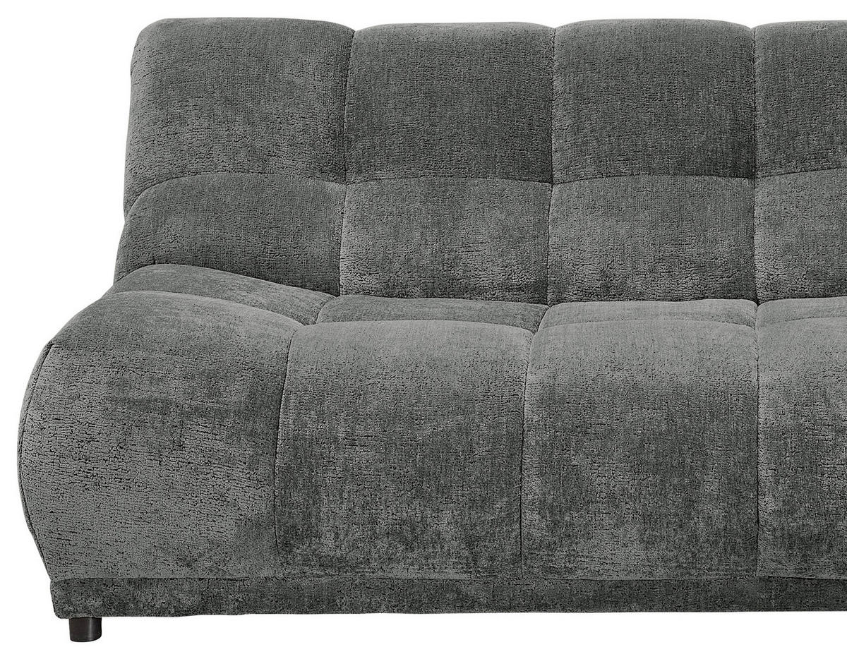 ECKSOFA ITALIA in Chenille Anthrazit  284/250 cm  - Anthrazit/Schwarz, MODERN, Kunststoff/Textil (284/250cm) - Livetastic