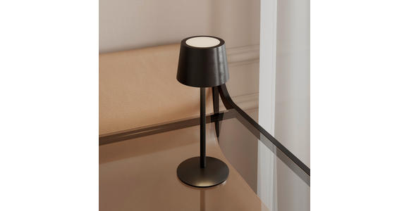 AKKU-TISCHLEUCHTE 9/22 cm  - Schwarz, Basics, Metall (9/22cm) - Novel