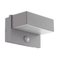 AUSSENWANDLEUCHTE - Weiss/Silberfarben, Design, Kunststoff/Metall (18,5/11,5/12,5cm) - Eglo