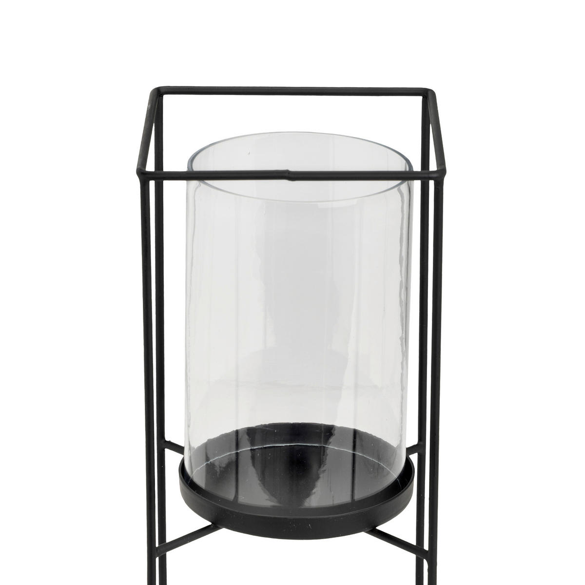WINDLICHT - Klar/Schwarz, LIFESTYLE, Glas/Metall (13/13/25cm)
