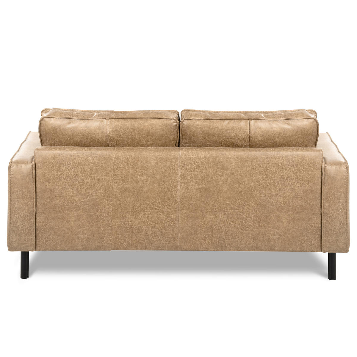 2-SITZER-SOFA Sandfarben Echtleder Lederlook  - Sandfarben, Design, Leder/Textil (148/85/92cm) - Livetastic