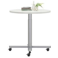 BEISTELLTISCH 80/80/71-115 cm Weiß rund  - Alufarben/Weiß, Design, Holzwerkstoff/Kunststoff (80/80/71-115cm) - Moderano