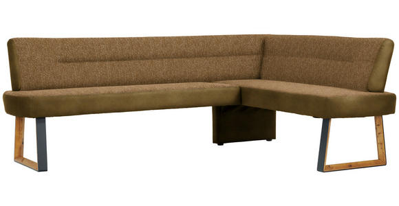 ECKBANK 215/173 cm  in Eichefarben, Cognac  - Eichefarben/Cognac, KONVENTIONELL, Holz/Textil (215/173cm) - Voleo