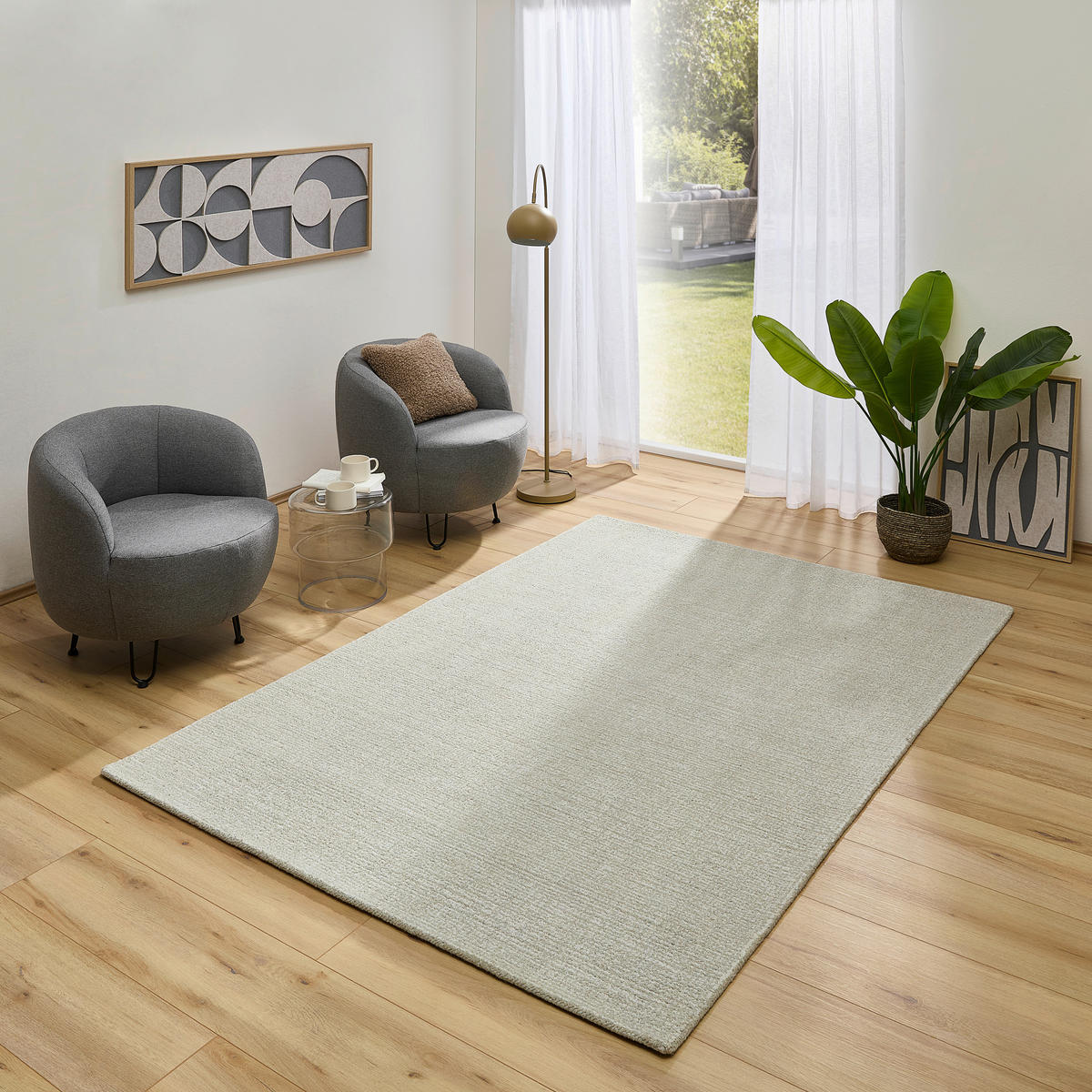 WOLLTEPPICH 200/290 cm Silberfarben  - Silberfarben, Basics, Textil (200/290cm) - Novel