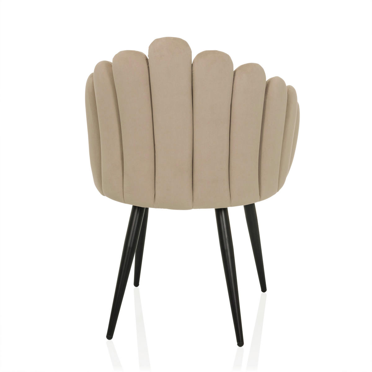 STOL MED ARMSTÖD sammet  - beige/svart, Modern, metall/textil (63/84/56cm) - MID.YOU