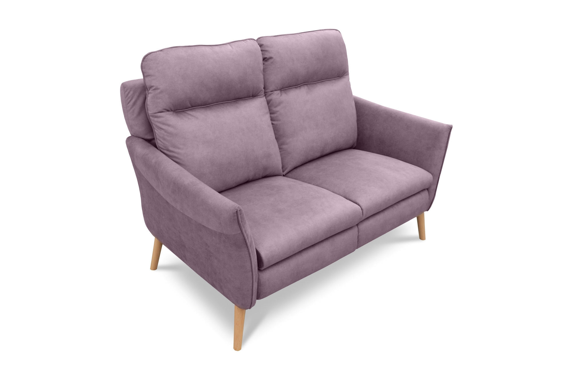 2-SITZER-SOFA  in Mikrofaser Rosa Skandinavisch, Modern  - Buchefarben/Rosa, Design, Holz/Textil (145/110/92cm) - Livetastic