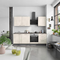 KÜCHENBLOCK Riva 240 cm  in Weiß, Schieferfarben  - Schieferfarben/Edelstahlfarben, MODERN, Holzwerkstoff/Metall (240cm) - Nobilia