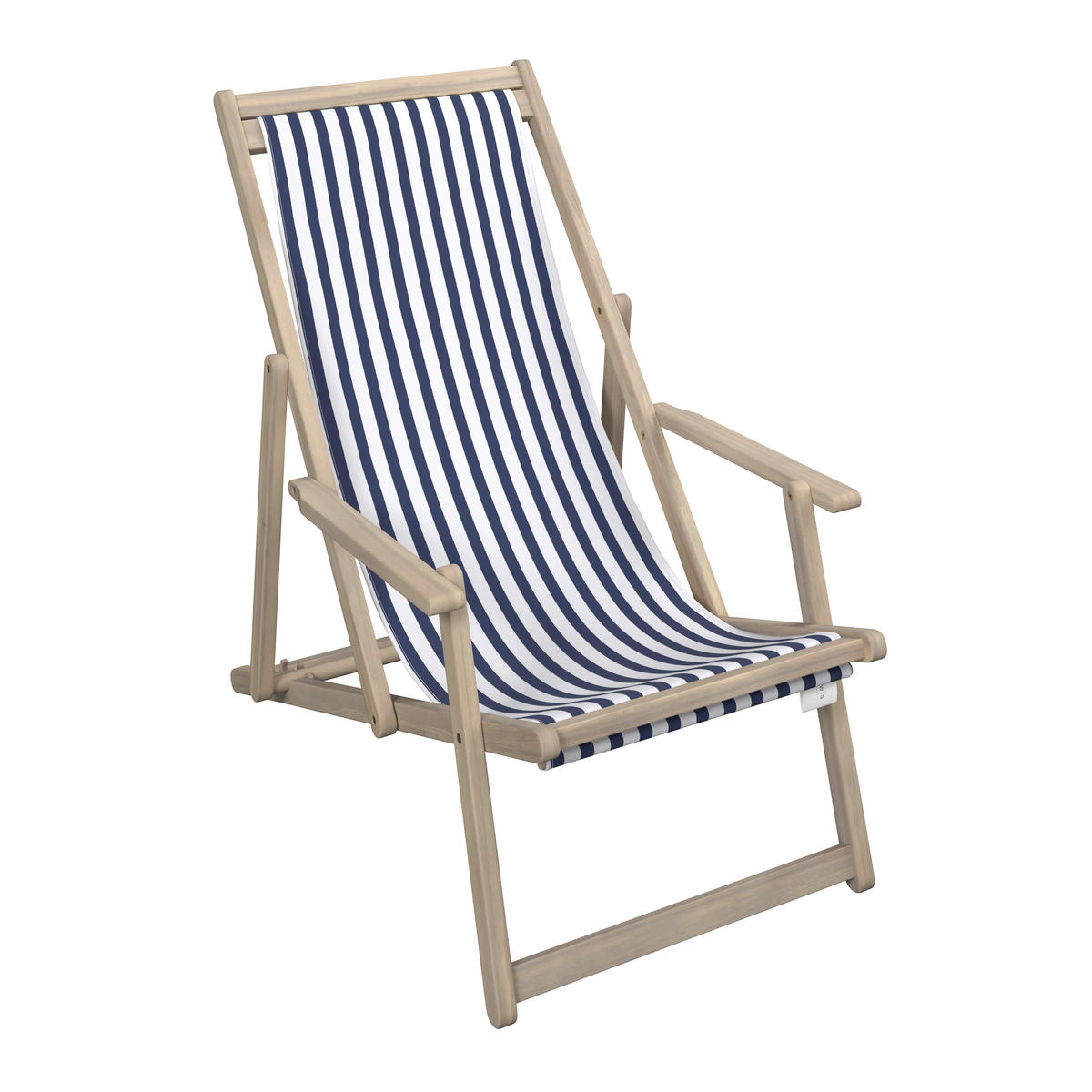 STRANDSTUHL Akazie Blau, Weiß, Akaziefarben  - Blau/Weiß, Basics, Holz/Textil (63/88/102cm) - Ambia Garden