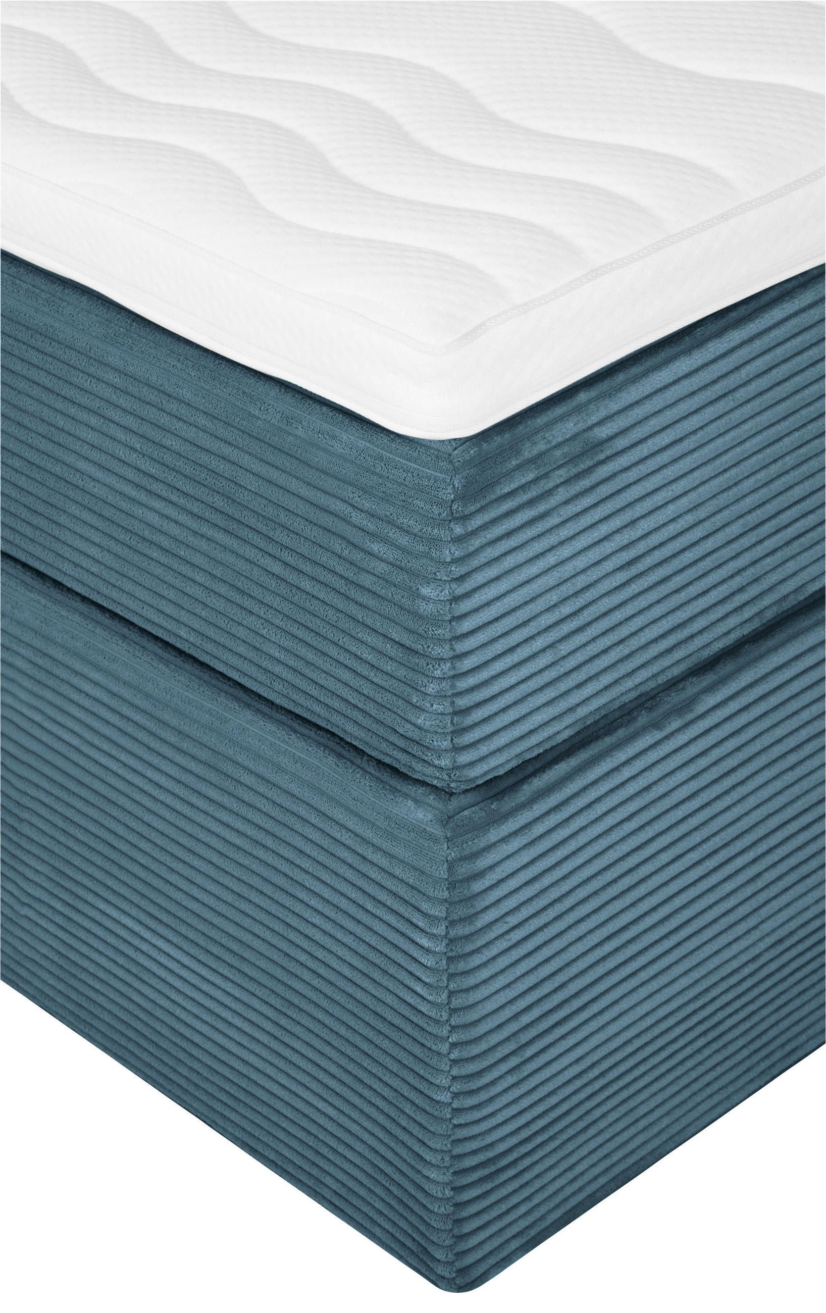 BOXSPRINGBETT 180/200 cm  in Blau  - Blau/Schwarz, KONVENTIONELL, Holz/Textil (180/200cm) - Boxxx