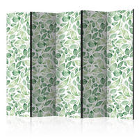 SKÄRMVÄGG  i trä, textil  grön, vit  - vit/grön, Basics, trä/textil (225/172/3cm) - artgeist