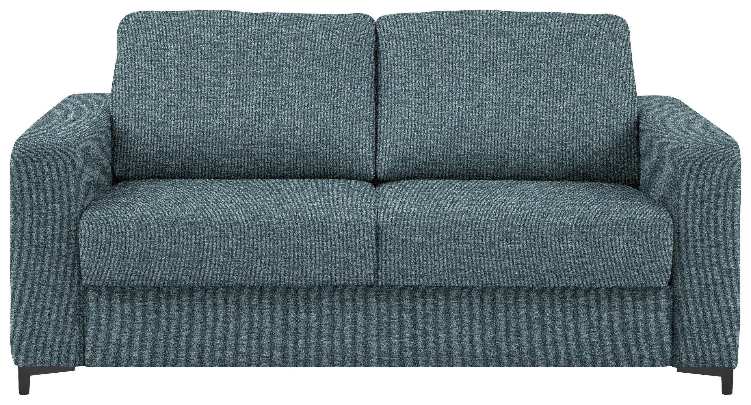 SCHLAFSOFA Webstoff Blaugrau Fussart wählbar, Stoffauswahl, Schlafen auf Sitzhöhe, Rückenfutter, Armteil links, Armteil rechts  - Blaugrau/Schwarz, Konventionell, Textil/Metall (196/87/103cm) - Dieter Knoll