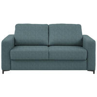 SCHLAFSOFA Webstoff Blaugrau Fussart wählbar, Stoffauswahl, Schlafen auf Sitzhöhe, Rückenfutter, Armteil links, Armteil rechts  - Blaugrau/Schwarz, Konventionell, Textil/Metall (196/87/103cm) - Dieter Knoll