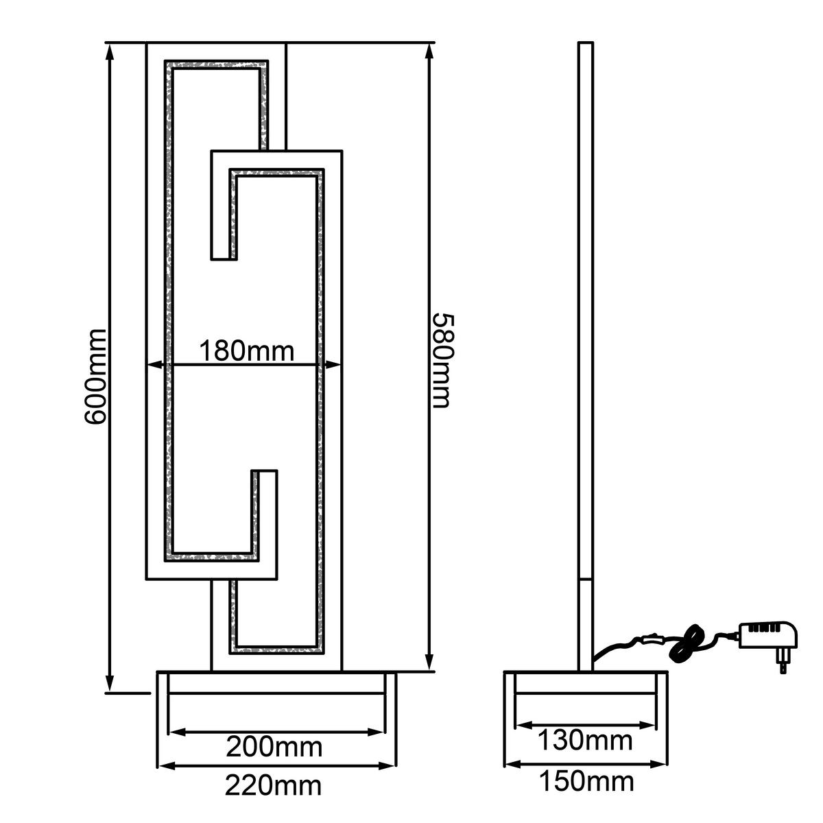 LED-TISCHLEUCHTE Gwyn   - Goldfarben/Alufarben, Basics, Kunststoff/Metall (58,5/21/14cm)