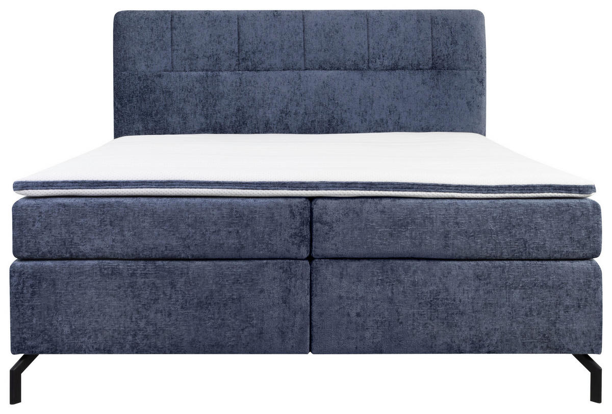 BOXSPRINGBETT 180/200 cm  in Blau  - Blau/Schwarz, Design, Textil/Metall (180/200cm) - Esposa