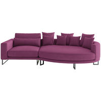 BIGSOFA Webstoff Magenta  - Magenta/Schwarz, Design, Textil/Metall (283/150cm) - Livetastic