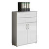 AKTENSCHRANK Grau, Weiß Hochglanz  - Weiß Hochglanz/Grau, MODERN, Holzwerkstoff (84,5/114/33cm) - MID.YOU