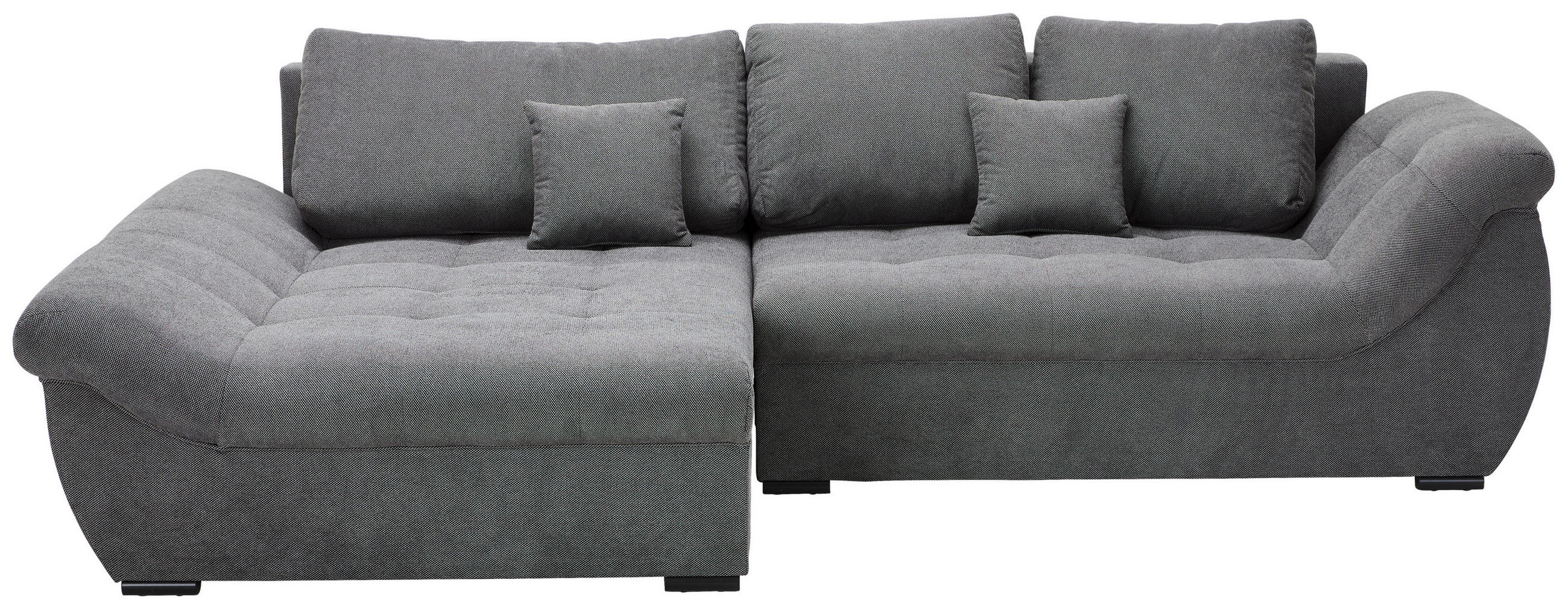 ECKSOFA Grau Flachgewebe  - Schwarz/Grau, Design, Kunststoff/Textil (175/278cm) - Xora