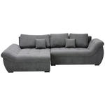 ECKSOFA Grau Flachgewebe  - Schwarz/Grau, Design, Kunststoff/Textil (175/278cm) - Xora