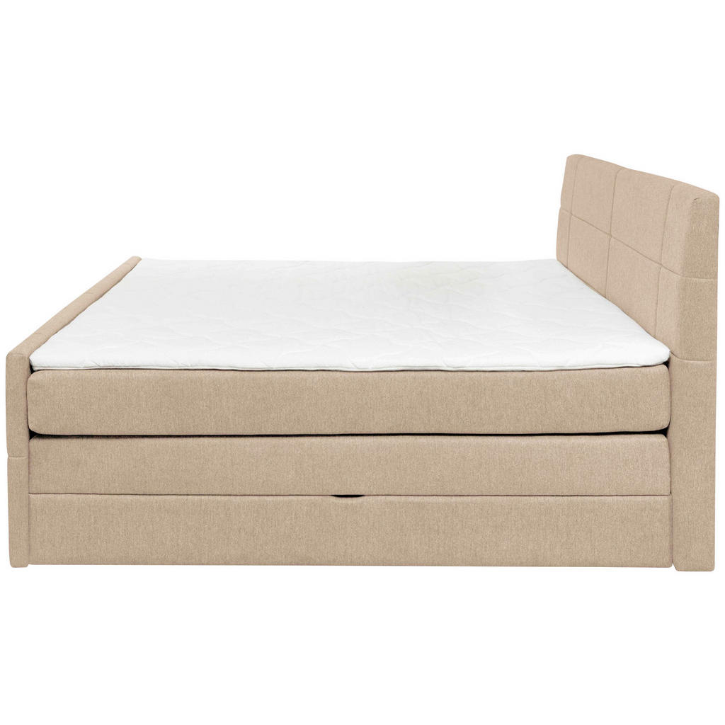 Thumbnail - Carryhome Boxspringbett, Beige, Textil, H2 + H3, 7-Zonen, Höhe ca. 18 cm, 160x200 cm, Topper durchgehend, Wendematratze ...