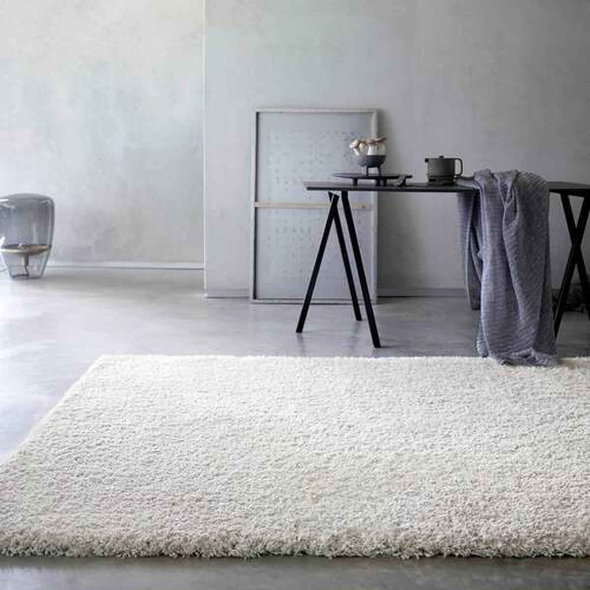 HOCHFLORTEPPICH 80/150 cm Smilla Weiß  - Weiß, Design, Textil (80/150cm) - Novel