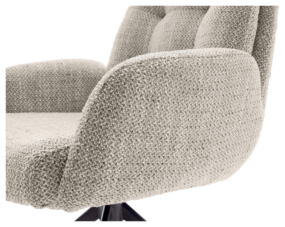 ARMLEHNSTUHL  in Stahl Webstoff  - Schwarz/Cappuccino, Design, Textil/Metall (72/95/77cm) - Novel