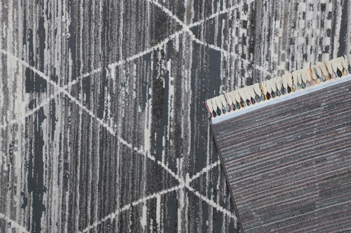WEBTEPPICH 120/180 cm 4932 Grau, Anthrazit, Weiß  - Anthrazit/Weiß, LIFESTYLE, Textil (120/180cm) - Novel