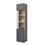 VITRINE Graphitfarben  46,9/205,5/37,1 cm  - Graphitfarben, Design, Glas/Holzwerkstoff (46,9/205,5/37,1cm) - Dieter Knoll