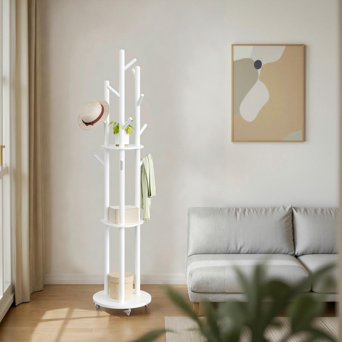 KLEIDERSTÄNDER in Weiß 40/175/40 cm   - Weiß, Trend, Holz/Holzwerkstoff (40/175/40cm) - Boxxx