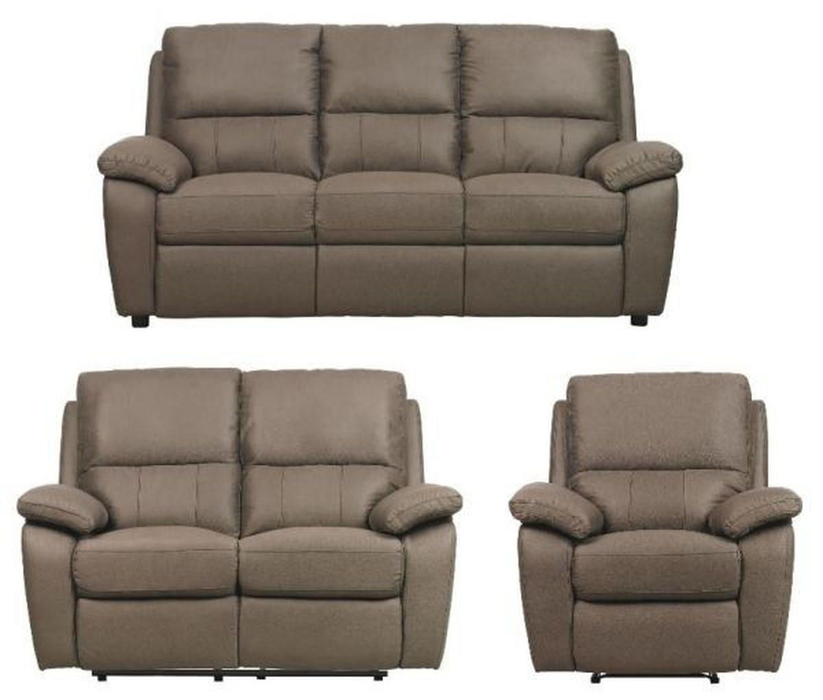 Sitzgarnitur inkl. Funktionen Flachgewebe Braun  - Braun, KONVENTIONELL, Kunststoff/Textil (198/149/94/95/99cm) - Xora