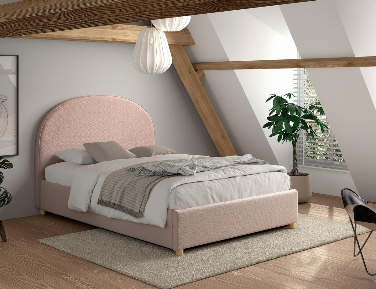 KINDER-/JUNIORBETT 140/200 cm  in Rosa  - Naturfarben/Rosa, ROMANTIK / LANDHAUS, Holz/Textil (140/200cm) - Vipack