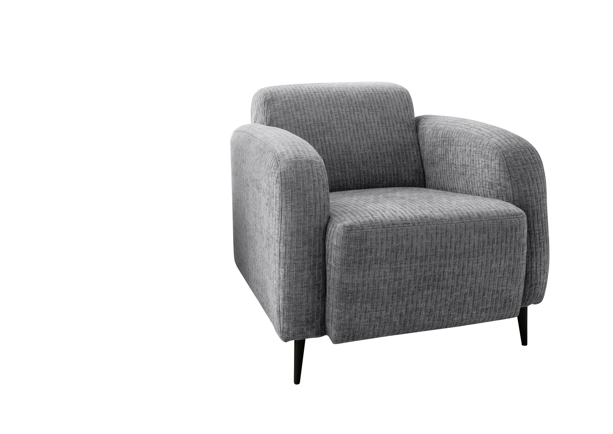SESSEL in Velours Grau - Schwarz/Grau, Modern, Textil/Metall (85/76/90cm) - Livetastic