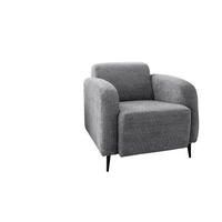 SESSEL in Velours Grau  - Schwarz/Grau, Modern, Textil/Metall (85/76/90cm) - Livetastic
