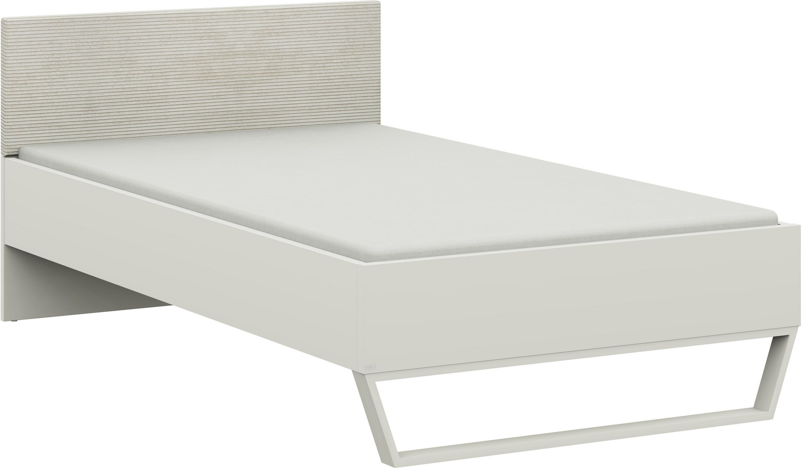 BETT 120/200 cm  in Weiss, Sandfarben   - Sandfarben/Weiss, Design, Holzwerkstoff/Textil (120/200cm) - Cantus