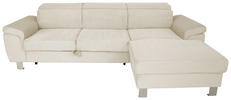 ECKSOFA inkl. Funktionen Naturfarben Cord  - Silberfarben/Naturfarben, Design, Textil/Metall (250/167cm) - Xora