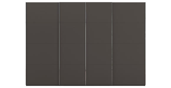 SCHWEBETÜRENSCHRANK 316/223/68 cm 4-türig Graphitfarben - Chromfarben/Graphitfarben, Design, Holzwerkstoff/Metall (316/223/68cm) - Novel