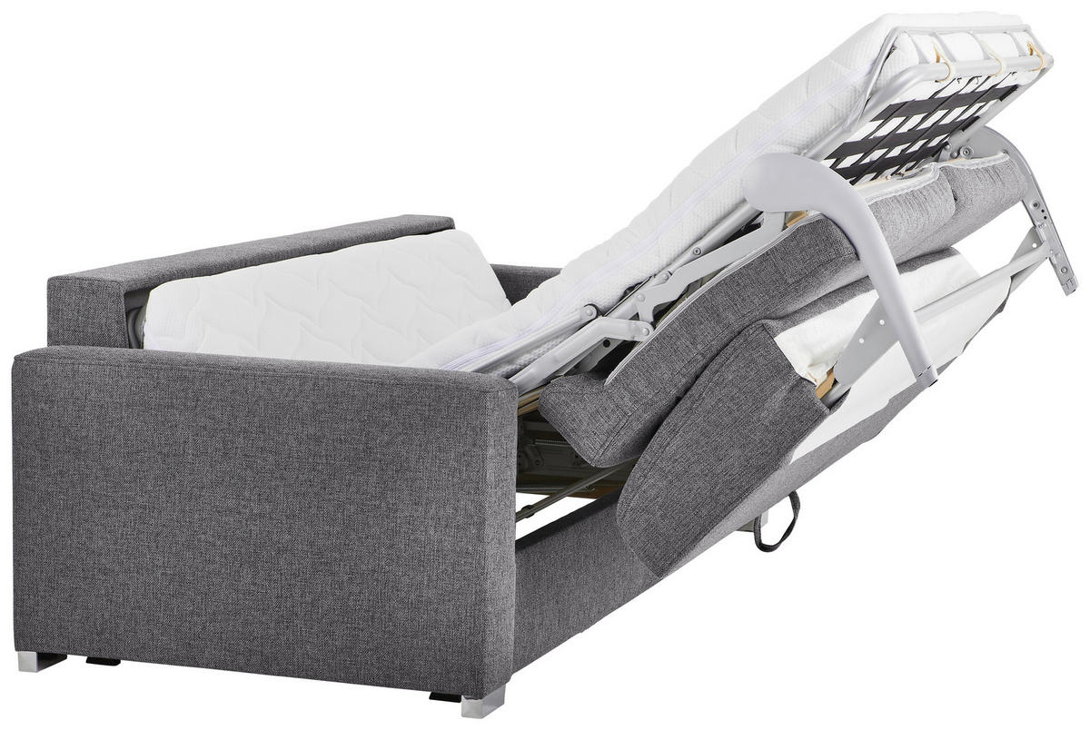 SCHLAFSOFA in Grau  - Chromfarben/Grau, Konventionell, Metall (188/86/97cm) - Novel
