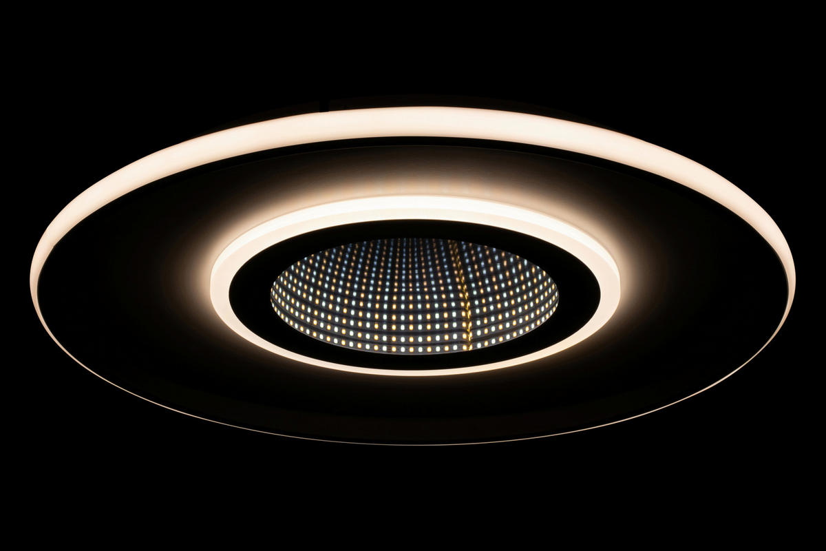 LED-DECKENLEUCHTE 50/5,5 cm   - Schwarz/Weiß, Trend, Kunststoff/Metall (50/5,5cm) - Novel