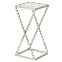 PRÍRUČNÝ STOLÍK, strieborná - strieborná, Basics, kov (27/27/63cm)