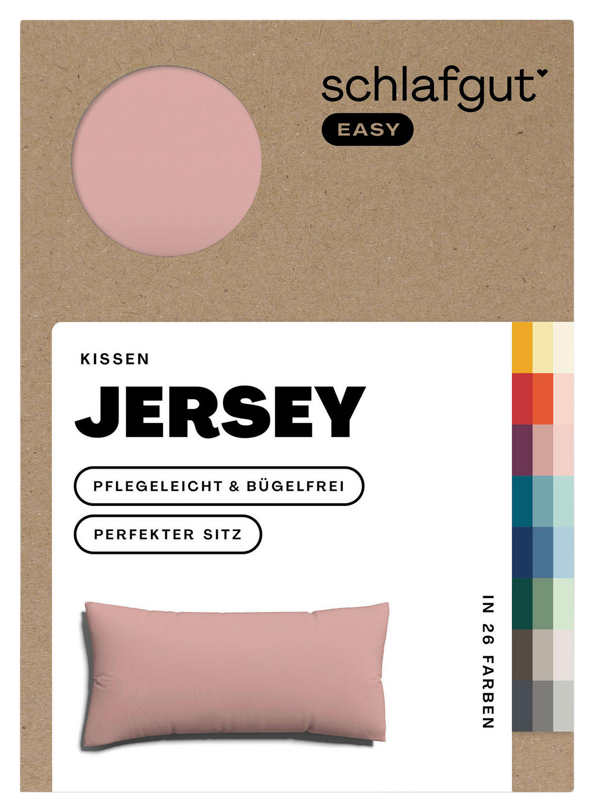KOPFKISSENBEZUG EASY JERSEY 40/80 cm  - Altrosa, Basics, Textil (40/80cm) - Schlafgut