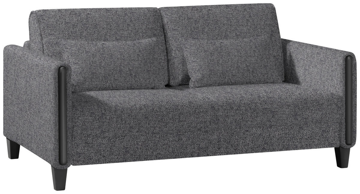SCHLAFSOFA in Holz, Textil Grau, Schwarz  - Schwarz/Grau, Design, Holz/Textil (174/88/104cm) - Niels Andersson