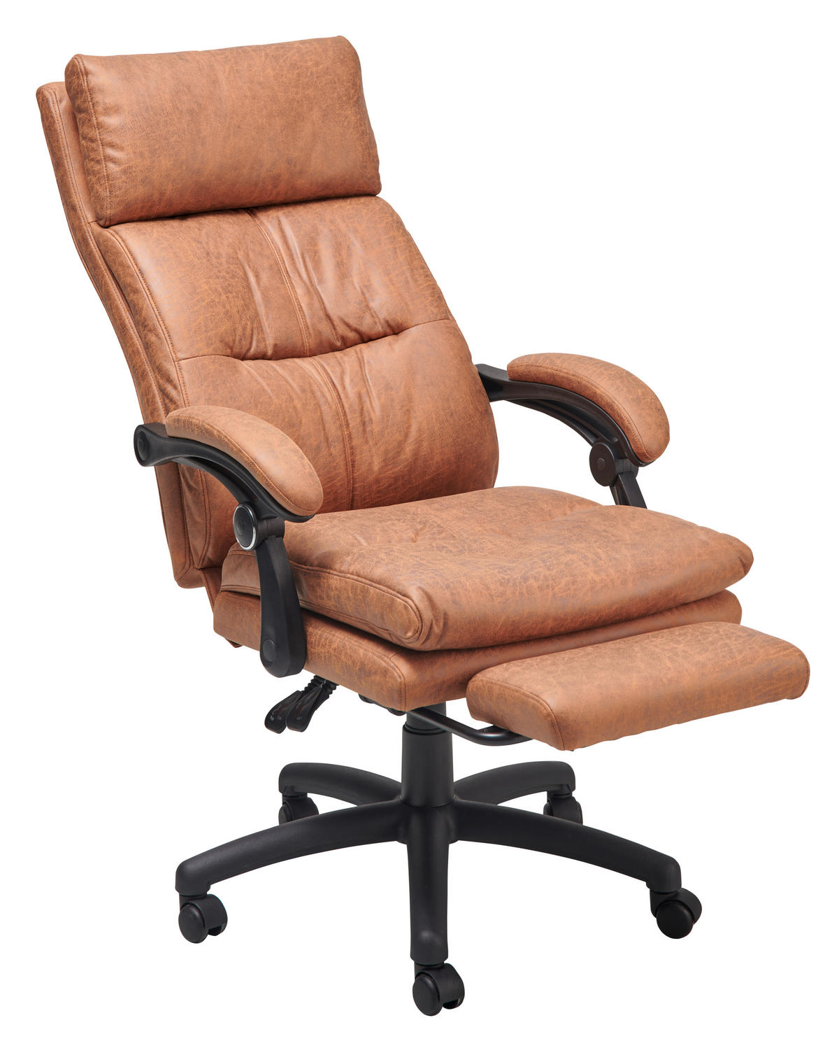 KANCELÁŘSKÉ KŘESLO, mikrovlákno, hnědá - černá/hnědá, Lifestyle, kov/dřevo (66/114 - 122/71,5cm) - MID.YOU