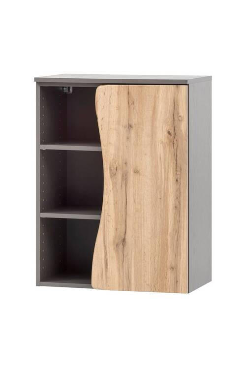 UNTERSCHRANK 60/79/35 cm - Silberfarben/Eiche Wotan, Natur, Holzwerkstoff/Kunststoff (60/79/35cm) - Xora