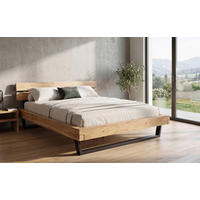 BALKENBETT 200/200 cm  in Naturfarben   - Schwarz/Naturfarben, MODERN, Holz/Metall (200/200cm) - MID.YOU
