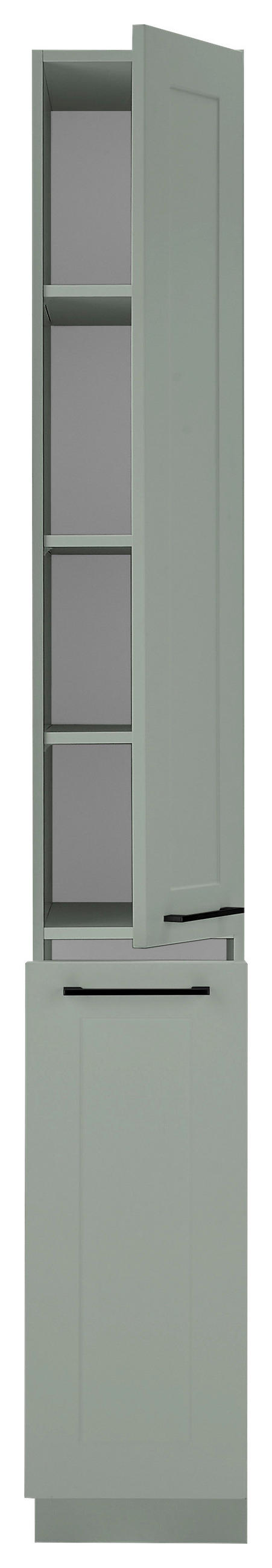 APOTHEKERSCHRANK 30/211/57 cm  in Grün  - Schwarz/Grün, Design, Holzwerkstoff/Metall (30/211/57cm) - MID.YOU