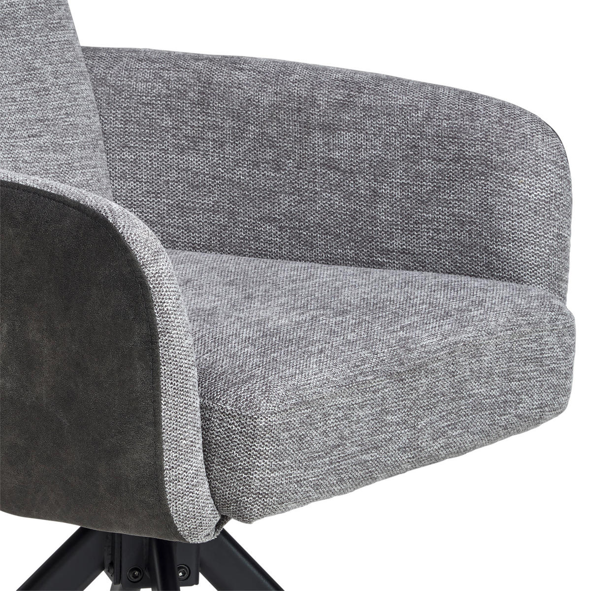 ARMLEHNSTUHL  in Eisen Leinenoptik  - Schwarz/Grau, LIFESTYLE, Holz/Textil (60/88/67cm) - MID.YOU