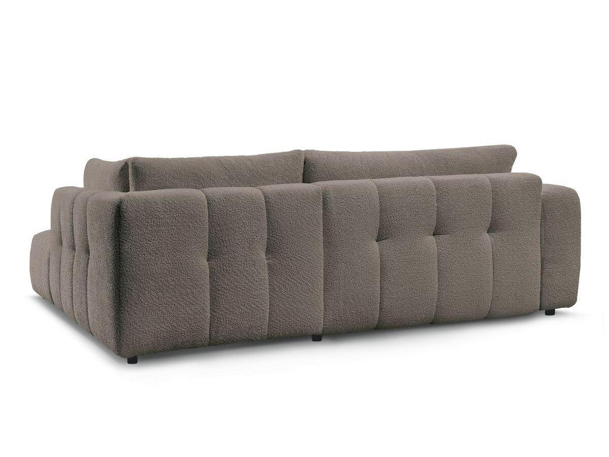 ECKSCHLAFSOFA FUJI Bouclé Taupe  inkl.  - Taupe/Schwarz, MODERN, Kunststoff/Textil (282/204cm)