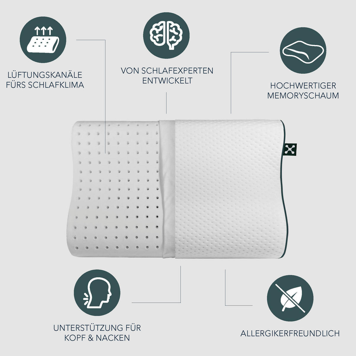 NACKENKISSEN ERGONOMIC+  - Basics, Textil (60/9-11/43cm) - Smartsleep